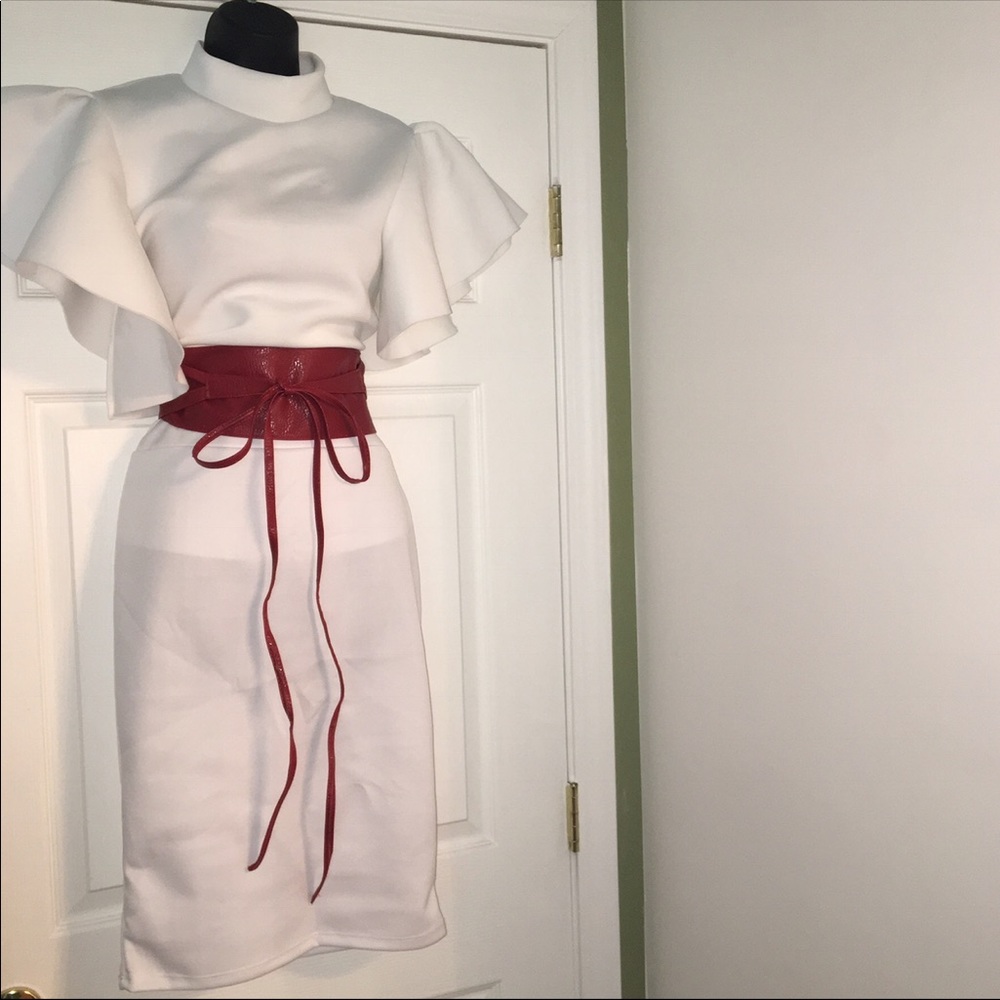 White pencil skirt and top
